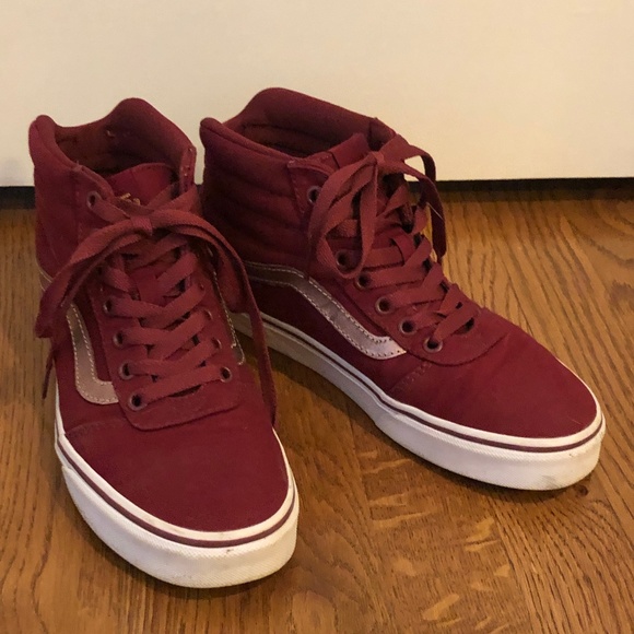 vans ward hi women's skate shoes burgundy
